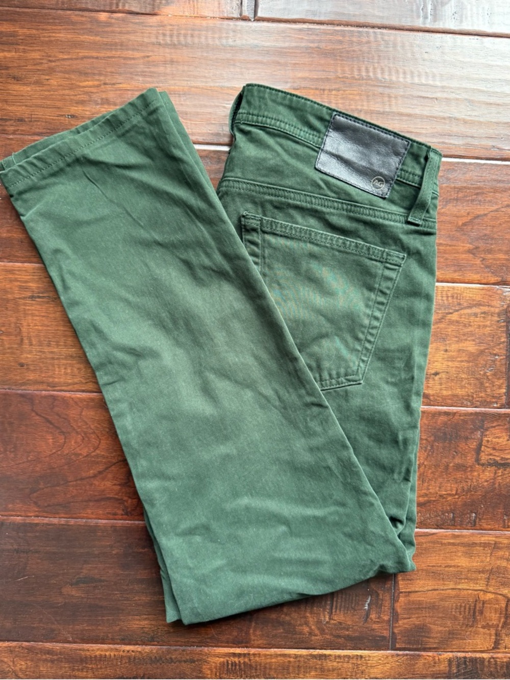 AG Adriano Goldschmied Dark Green Tellis Modern Slim Pants 27 inseam